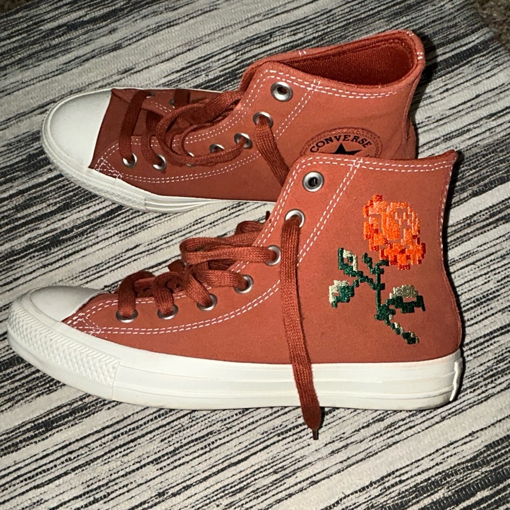 converse flower shoes